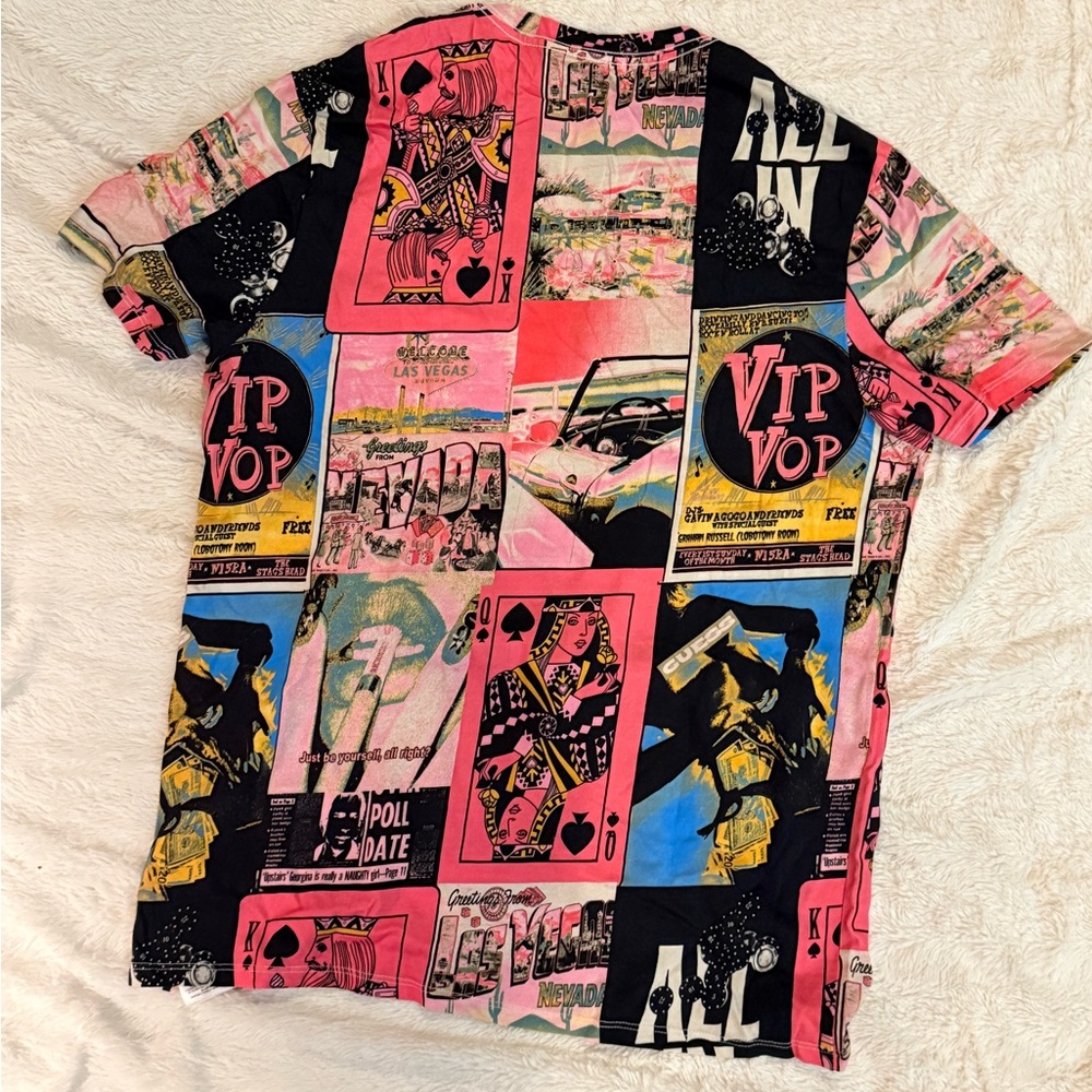 Guess Vibrant Graphic Tee - Pink, Black, Blue
